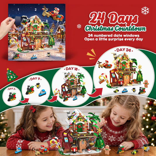 SIMARRANT Christmas Treehouse Advent Calendar with LED Light
