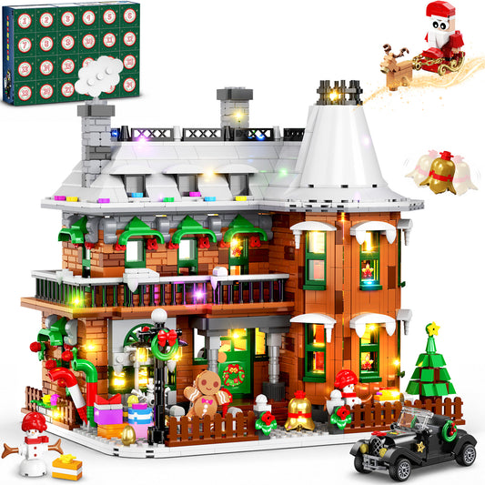 HOGOKIDS 2026 Victorian Christmas House Advent Calendar with Lights β 24-Day Countdown, 1,794 Mini Bricks