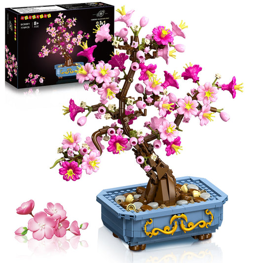 HOGOKIDS Cherry Blossom Bonsai Building Set, 2 in 1 Home Decor