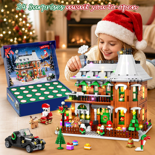 HOGOKIDS 2026 Victorian Christmas House Advent Calendar with Lights β 24-Day Countdown, 1,794 Mini Bricks