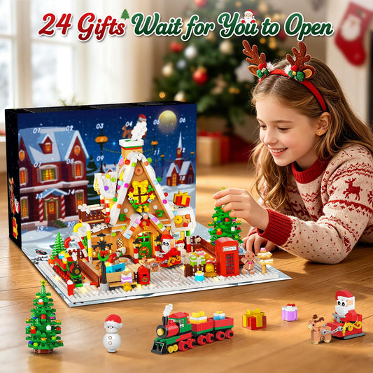 INSOON 2026 Gingerbread House Advent Calendar with Lights – 24-Day Mini Building Set, 1,642 Pieces, Ages 10+