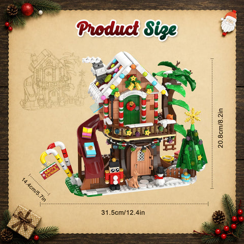 SIMARRANT Christmas Treehouse Advent Calendar with LED Light