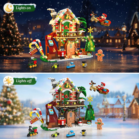 SIMARRANT Christmas Treehouse Advent Calendar with LED Light