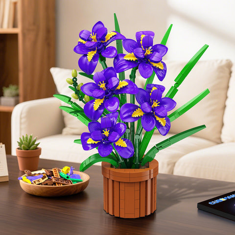 CUBIMANA Iris Bonsai Building Set | Purple Home Office Decor Gift
