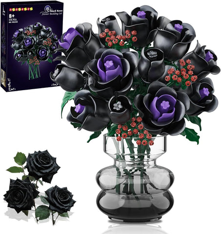 HOGOKIDS Black Rose Bouquet Building Set