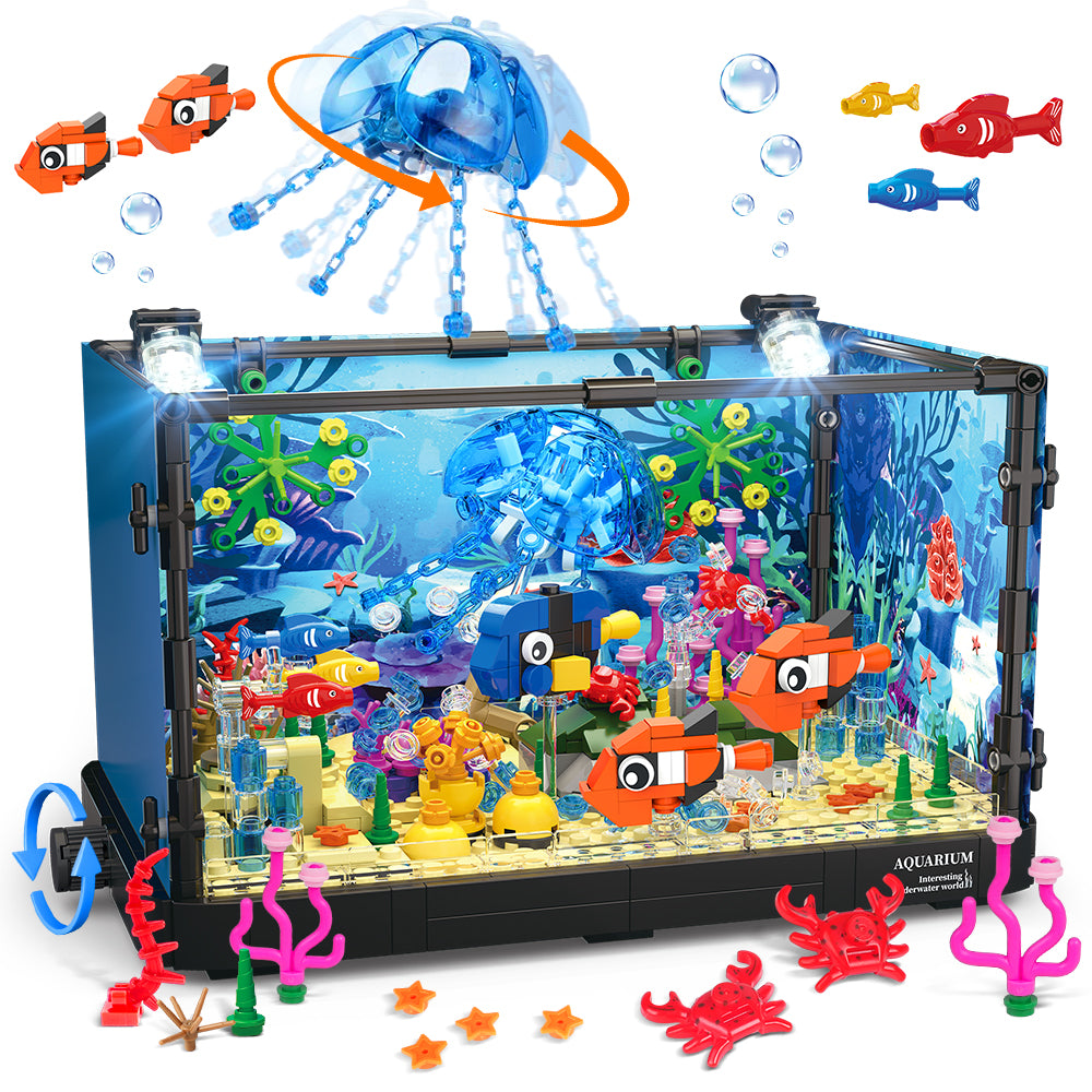 Movable Aquarium Building Set with LED Light