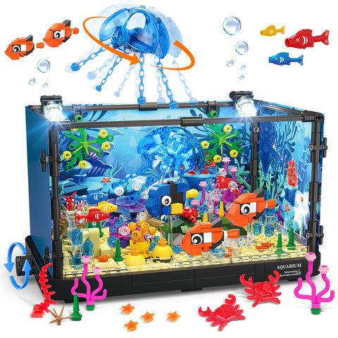 Movable Aquarium Building Set with LED Light