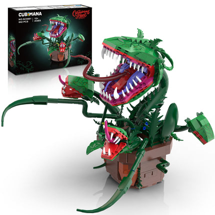 CUBIMANA Gear-Driven Carnivorous Plant Building Set – 842-Piece Interactive Moving Flower Model, Ages 12+