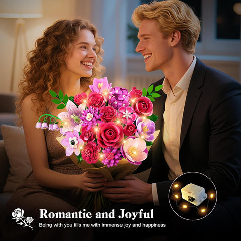 CUBIMANA Red Rose Building Kit | Valentine’s Day Gift for Her