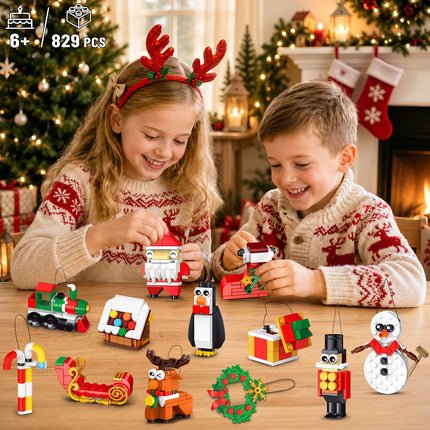 24-Pack Christmas Ornament Building Set – Hanging Holiday Decorations for Kids