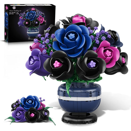 HiWEEGO Gothic Black Rose Bonsai Building Set