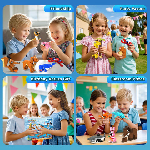 24 Pack Mini Animal Building Blocks, Easter Basket Fillers 1000PCS
