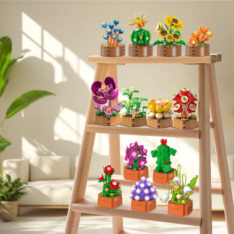 CUBIMANA 15 Pack Mini Succulents Building Set | Home Decor Gift