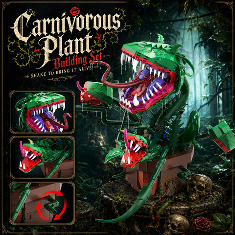 CUBIMANA Gear-Driven Carnivorous Plant Building Set – 842-Piece Interactive Moving Flower Model, Ages 12+