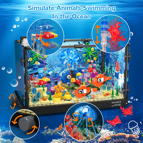 Movable Aquarium Building Set with LED Light