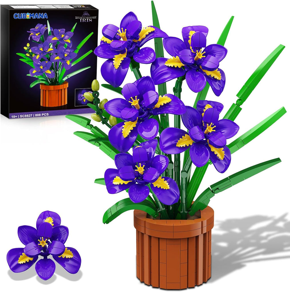 CUBIMANA Iris Bonsai Building Set | Purple Home Office Decor Gift