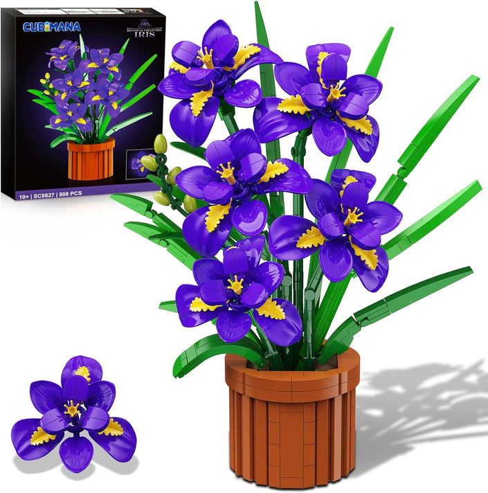CUBIMANA Iris Bonsai Building Set | Purple Home Office Decor Gift