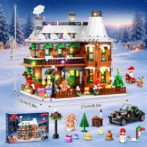 HOGOKIDS 2026 Victorian Christmas House Advent Calendar with Lights – 24-Day Countdown, 1,794 Mini Bricks