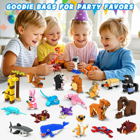24 Pack Mini Animal Building Blocks, Easter Basket Fillers 1000PCS