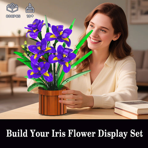 CUBIMANA Iris Bonsai Building Set | Purple Home Office Decor Gift