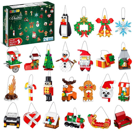 24-Pack Christmas Ornament Building Set – Hanging Holiday Decorations for Kids