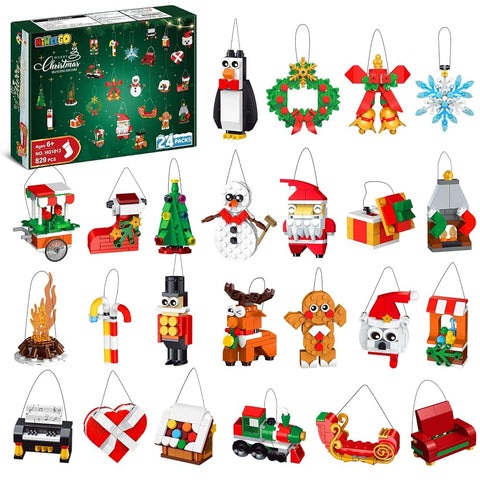 24-Pack Christmas Ornament Building Set – Hanging Holiday Decorations for Kids