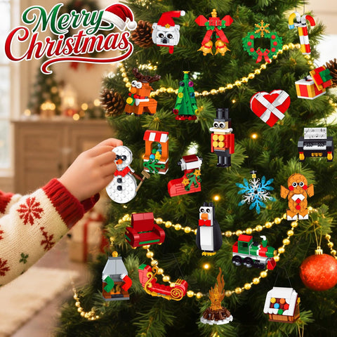 24-Pack Christmas Ornament Building Set – Hanging Holiday Decorations for Kids