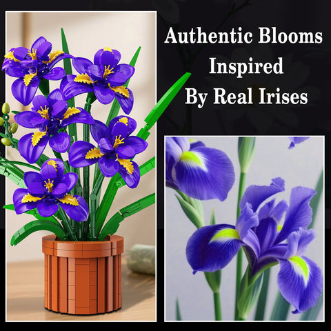 CUBIMANA Iris Bonsai Building Set | Purple Home Office Decor Gift