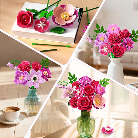 CUBIMANA Red Rose Building Kit | Valentine’s Day Gift for Her