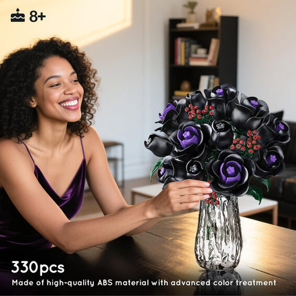 HOGOKIDS Black Rose Bouquet Building Set