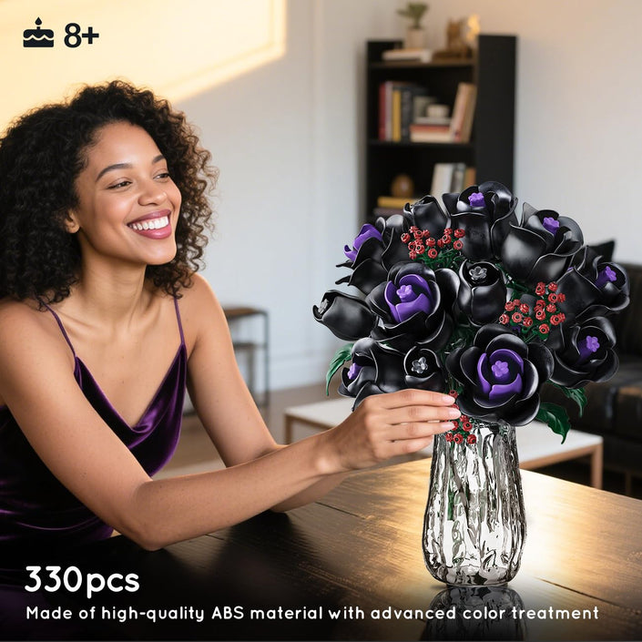 HOGOKIDS Black Rose Bouquet Building Set