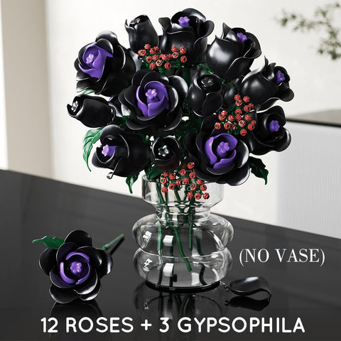 HOGOKIDS Black Rose Bouquet Building Set
