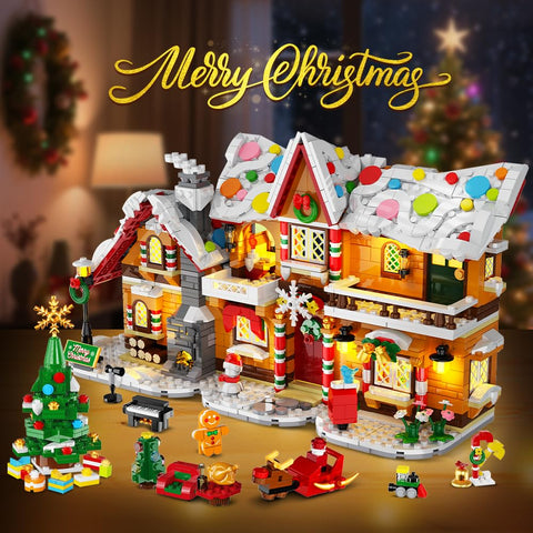 HOGOKIDS 2026 Gingerbread House Advent Calendar Building Set with Lights – 24-Day 3-in-1 Christmas Village, 1,452 Mini Bricks