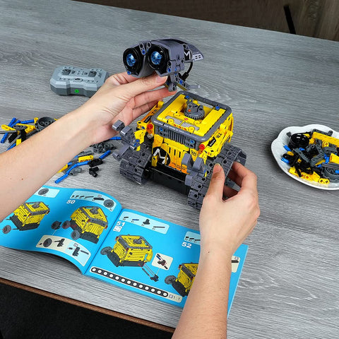 HOGOKIDS 5-in-1 RC Robot Building Set, Remote & APP Controlled STEM Toy