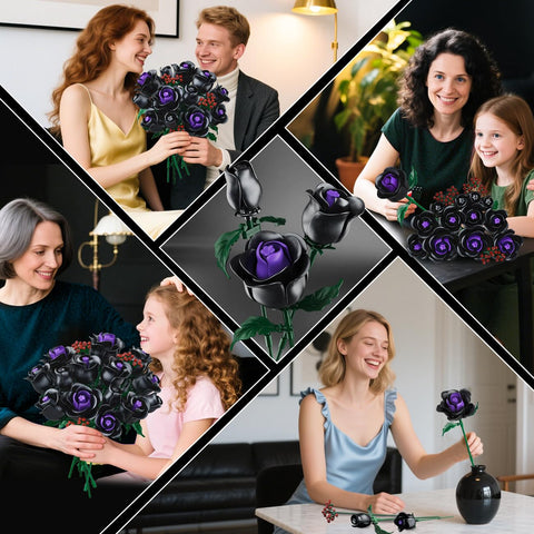 HOGOKIDS Black Rose Bouquet Building Set