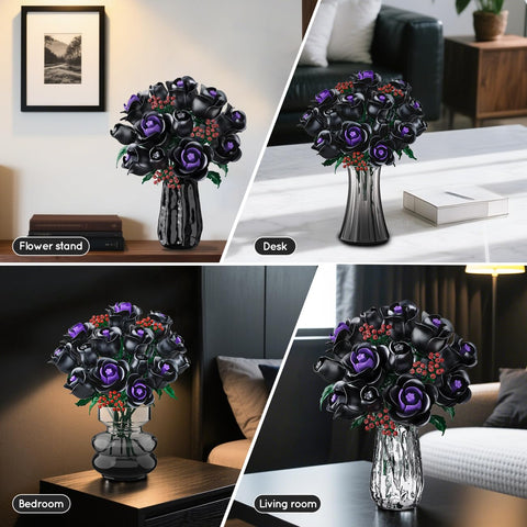 HOGOKIDS Black Rose Bouquet Building Set
