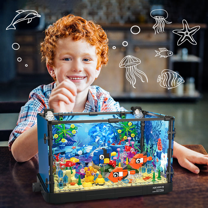 Movable Aquarium Building Set with LED Light