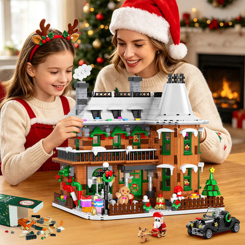 HOGOKIDS 2026 Victorian Christmas House Advent Calendar with Lights – 24-Day Countdown, 1,794 Mini Bricks