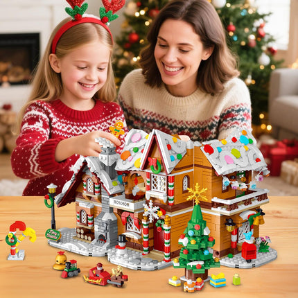 3-in-1 Gingerbread House Building Set with Lights – 1,477-Piece Christmas Village for Ages 8+