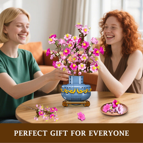 HOGOKIDS Cherry Blossom Bonsai Building Set, 2 in 1 Home Decor