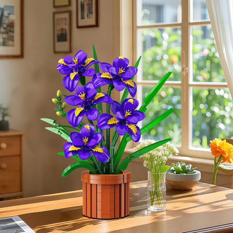 CUBIMANA Iris Bonsai Building Set | Purple Home Office Decor Gift