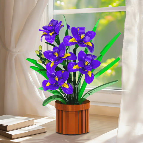 CUBIMANA Iris Bonsai Building Set | Purple Home Office Decor Gift