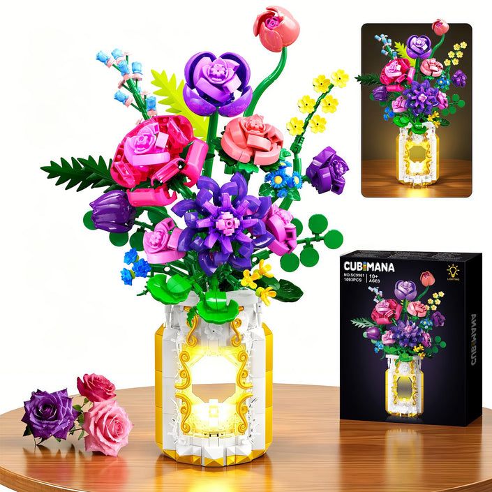 Botanical Flower Bouquet Building Set with LED Light