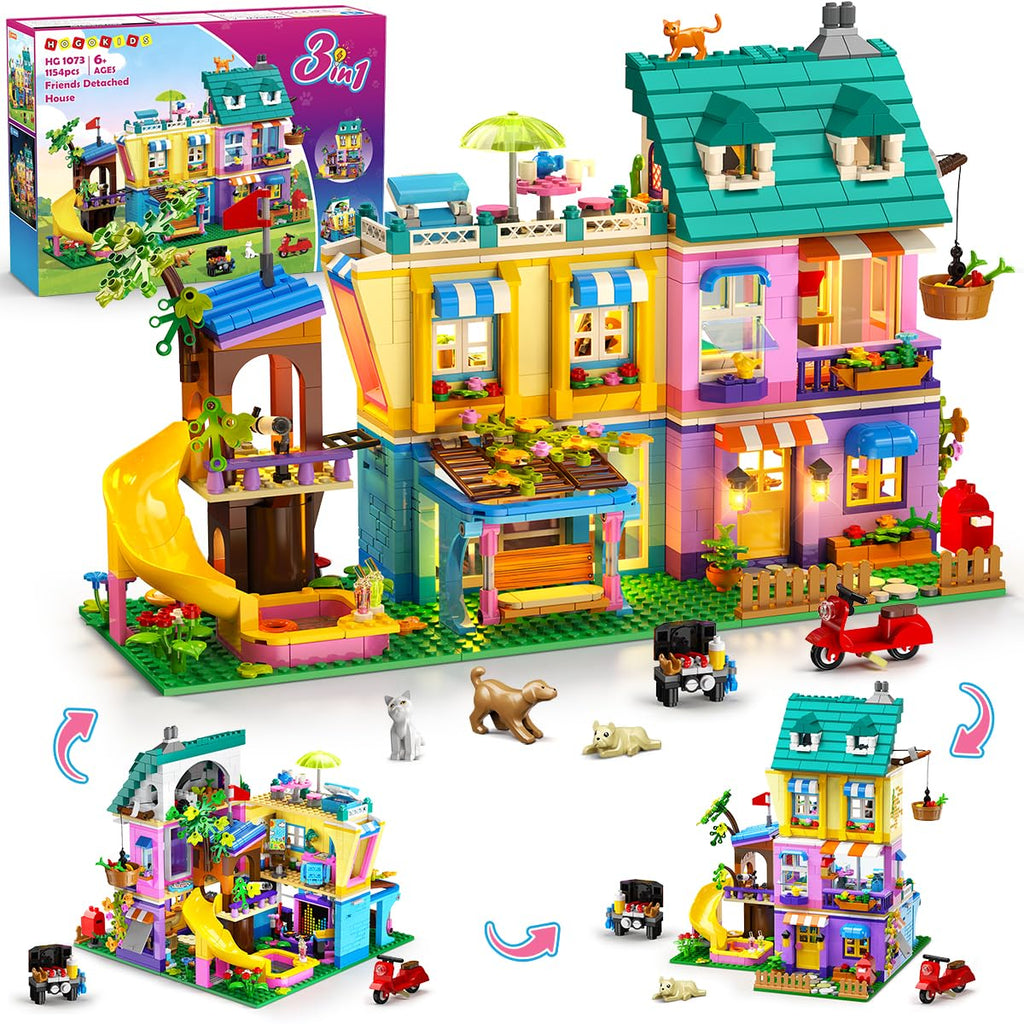 HOGOKIDS Friends Villa Building Set with LED Lights 1154PCS