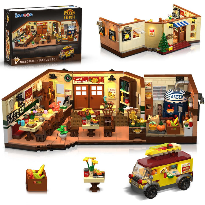City Street Pizza Restaurant Building Set