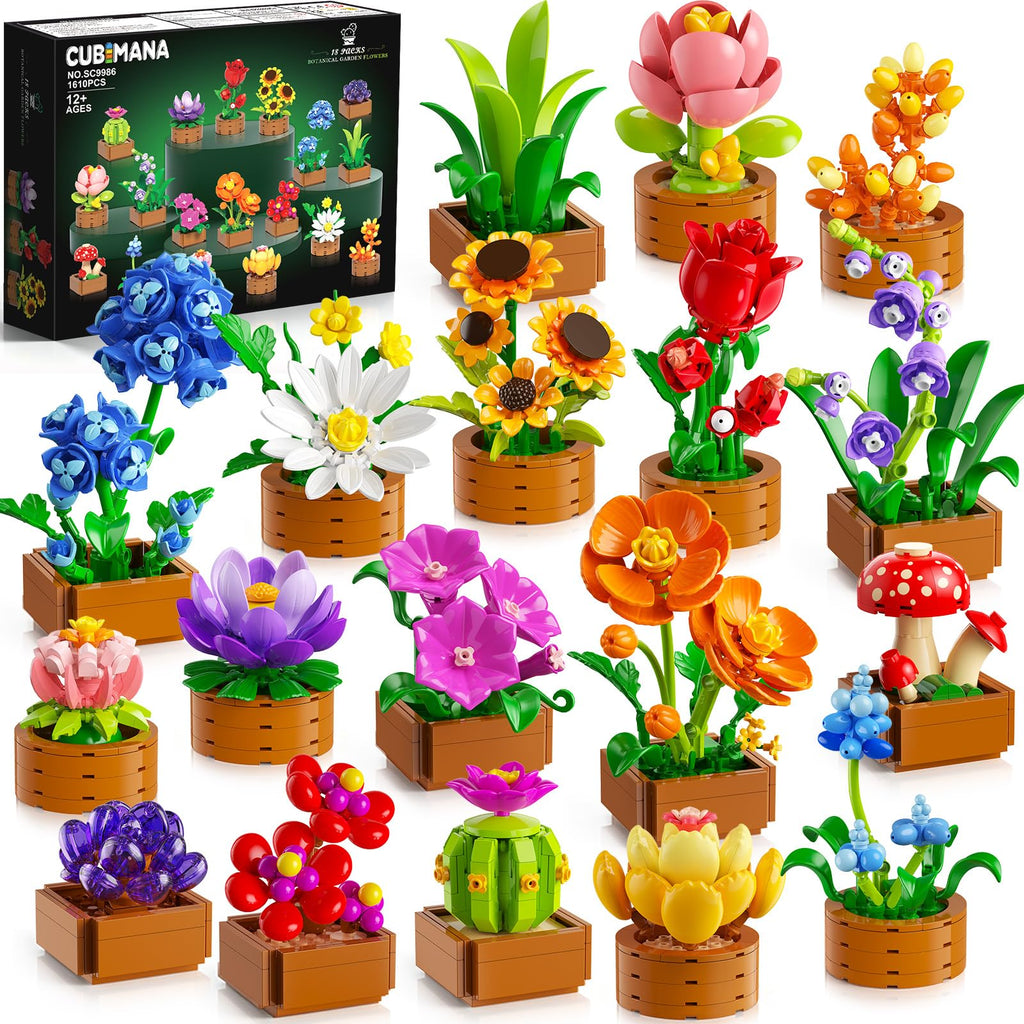 18 Unique Flowers Botanical Collection Mini Building Set