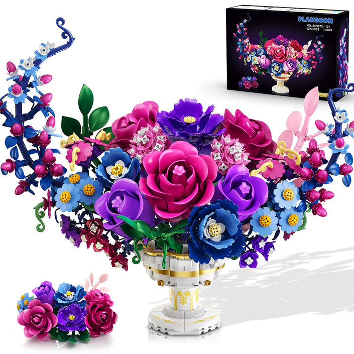 Moon Flower Bouquet Building Set with Lights