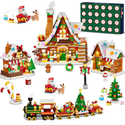 2026 Christmas Advent Calendar Building Set – 24-Day Lighted Village with 1,759 Mini Bricks