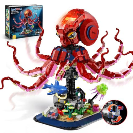 Mechanical Octopus Building Set with Lights – 1,033-Piece Moving Ocean Model