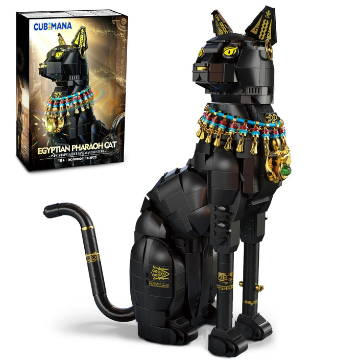 CUBIMANA Egyptian Pharaoh Cat Building Set | 1274PCS Building Kit for Ages 10+